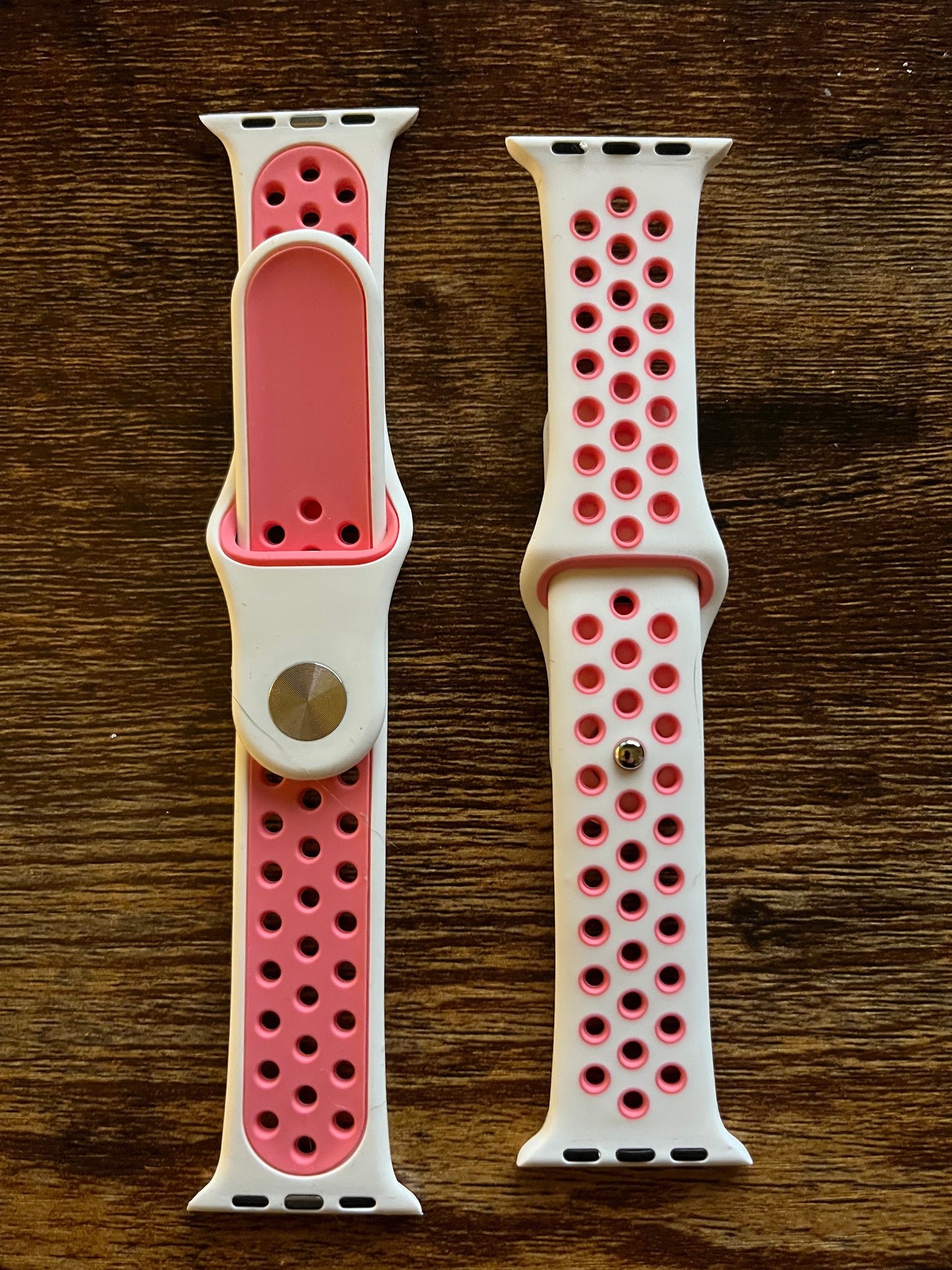 White & Pink Soft Silicone Sport Band