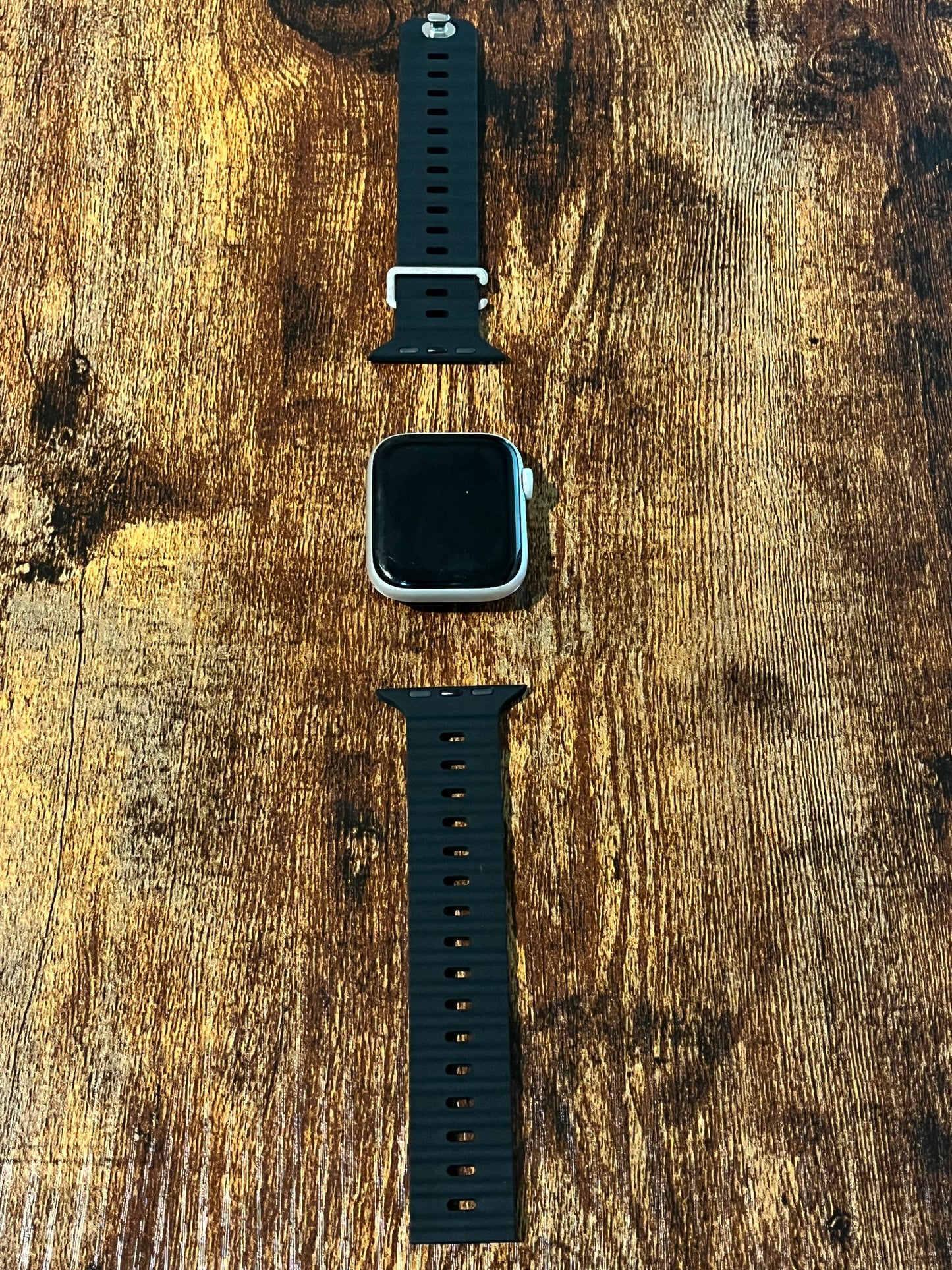 Black Ripple Silicone Band