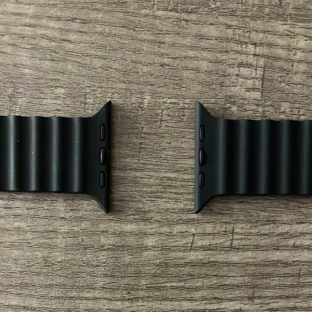 Black Soft Silicone Ripple Band