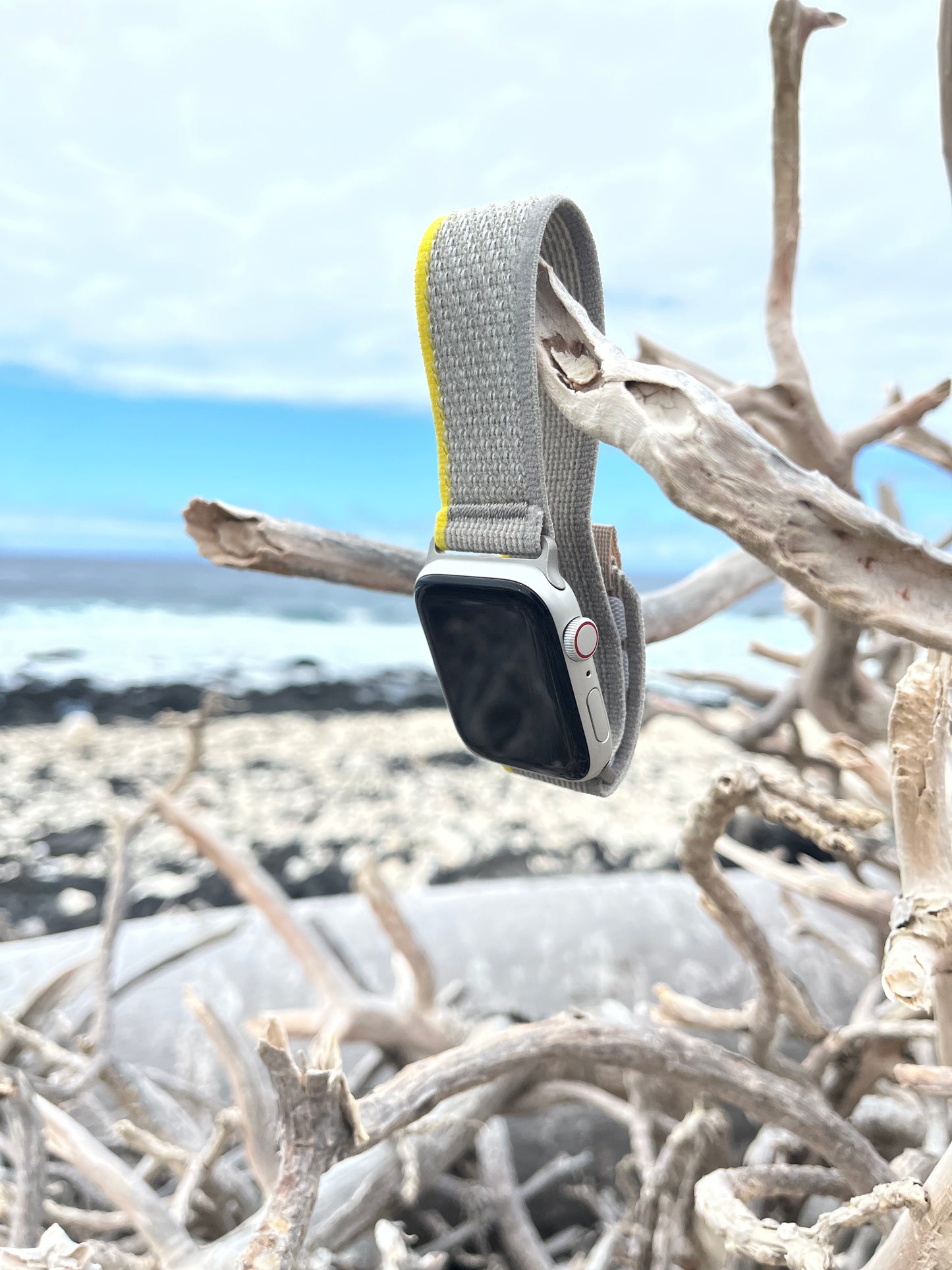 Nylon Duo Loop Velcro Band - Yellow + Beige