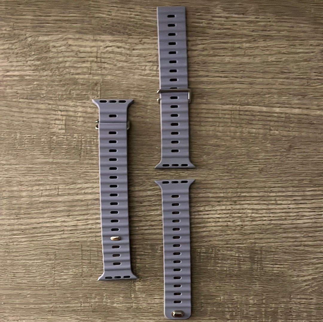 Lavender Gray Silicon Ripple Band