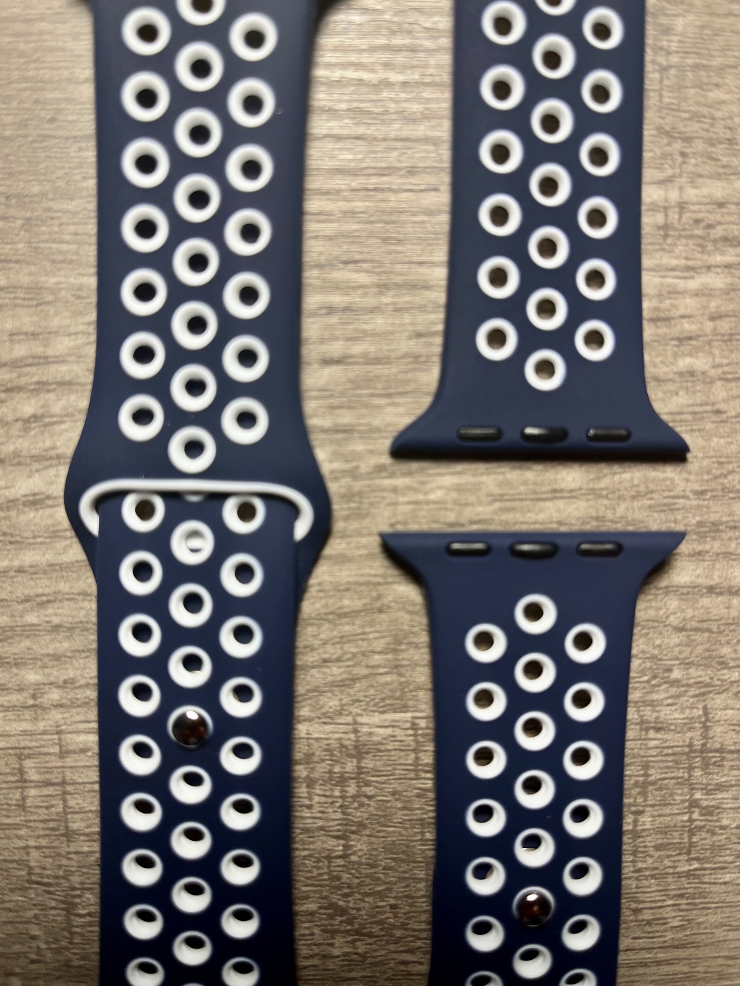 Midnight Blue & White Soft Silicone Sport Band