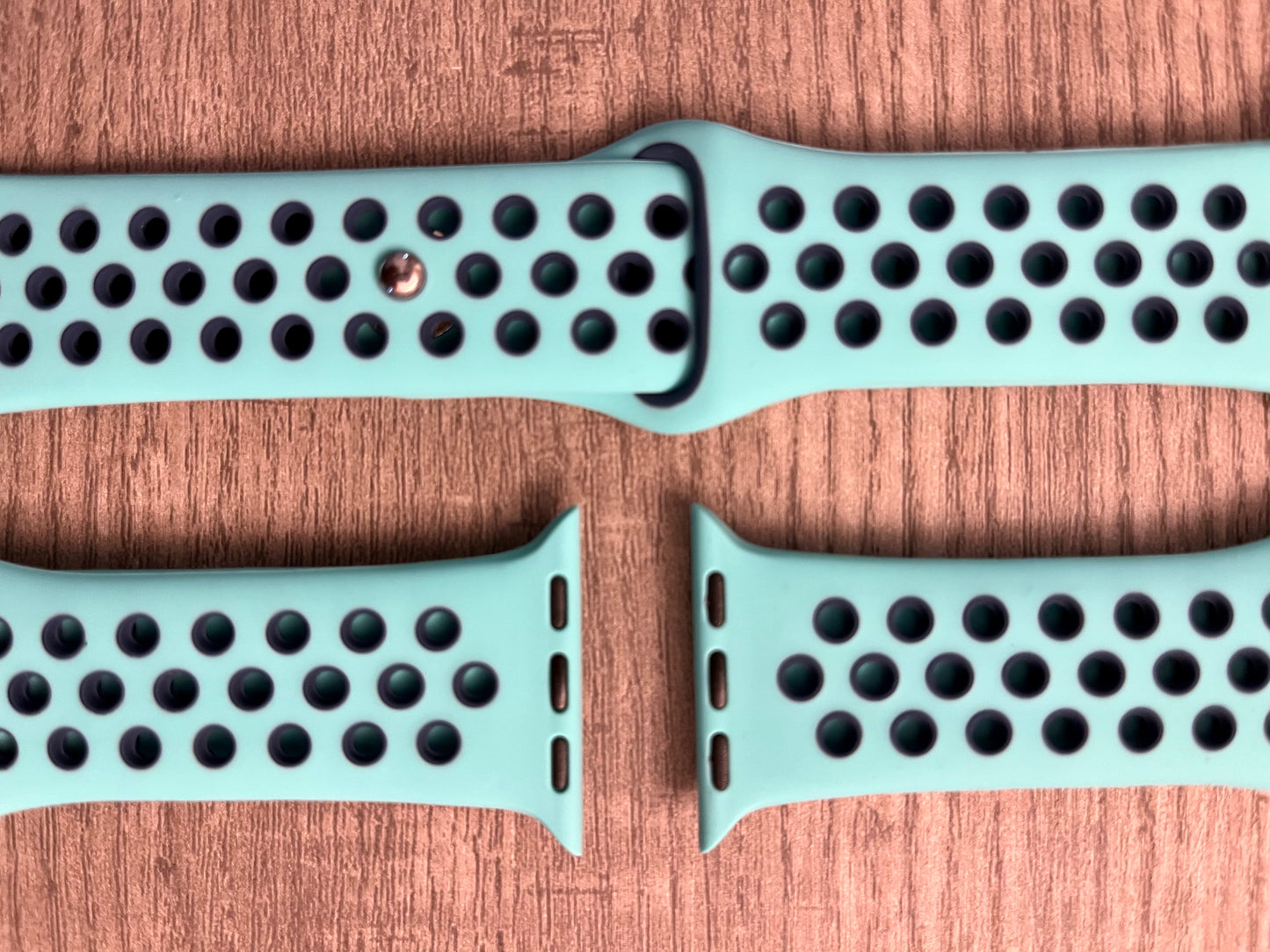 Aqua Blue & Black Soft Silicone Sport Band