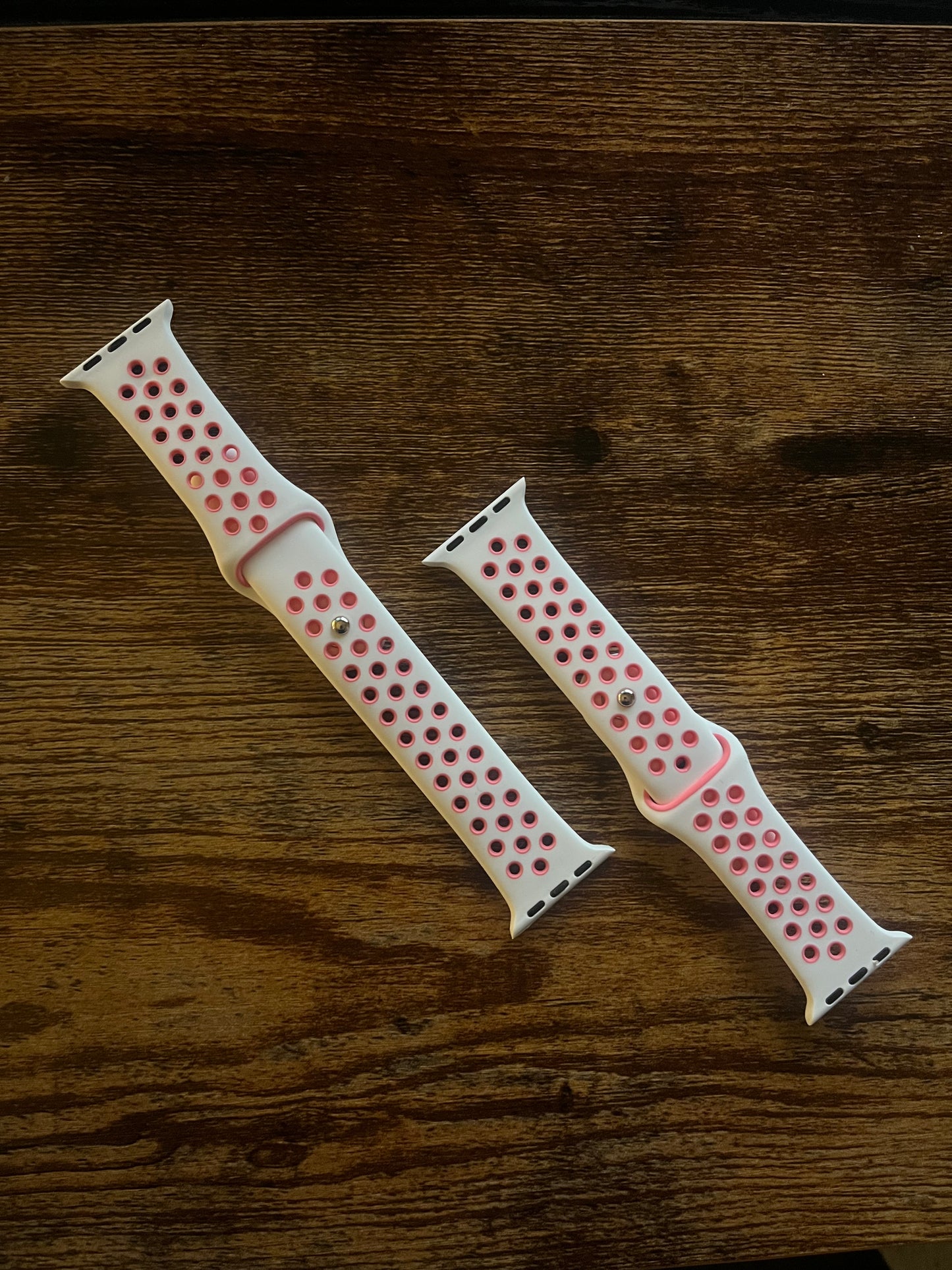 White & Pink Soft Silicone Sport Band