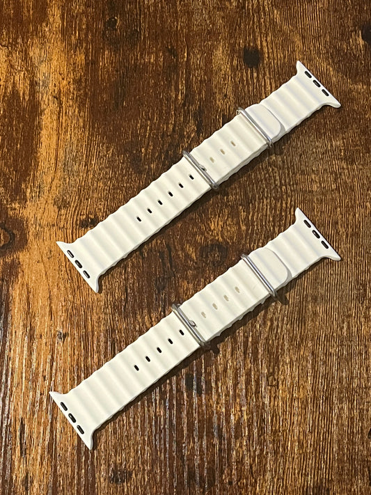 White Ripple Silicone Band