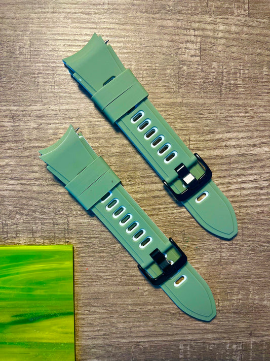 Silicone Band - Alpine Green and White