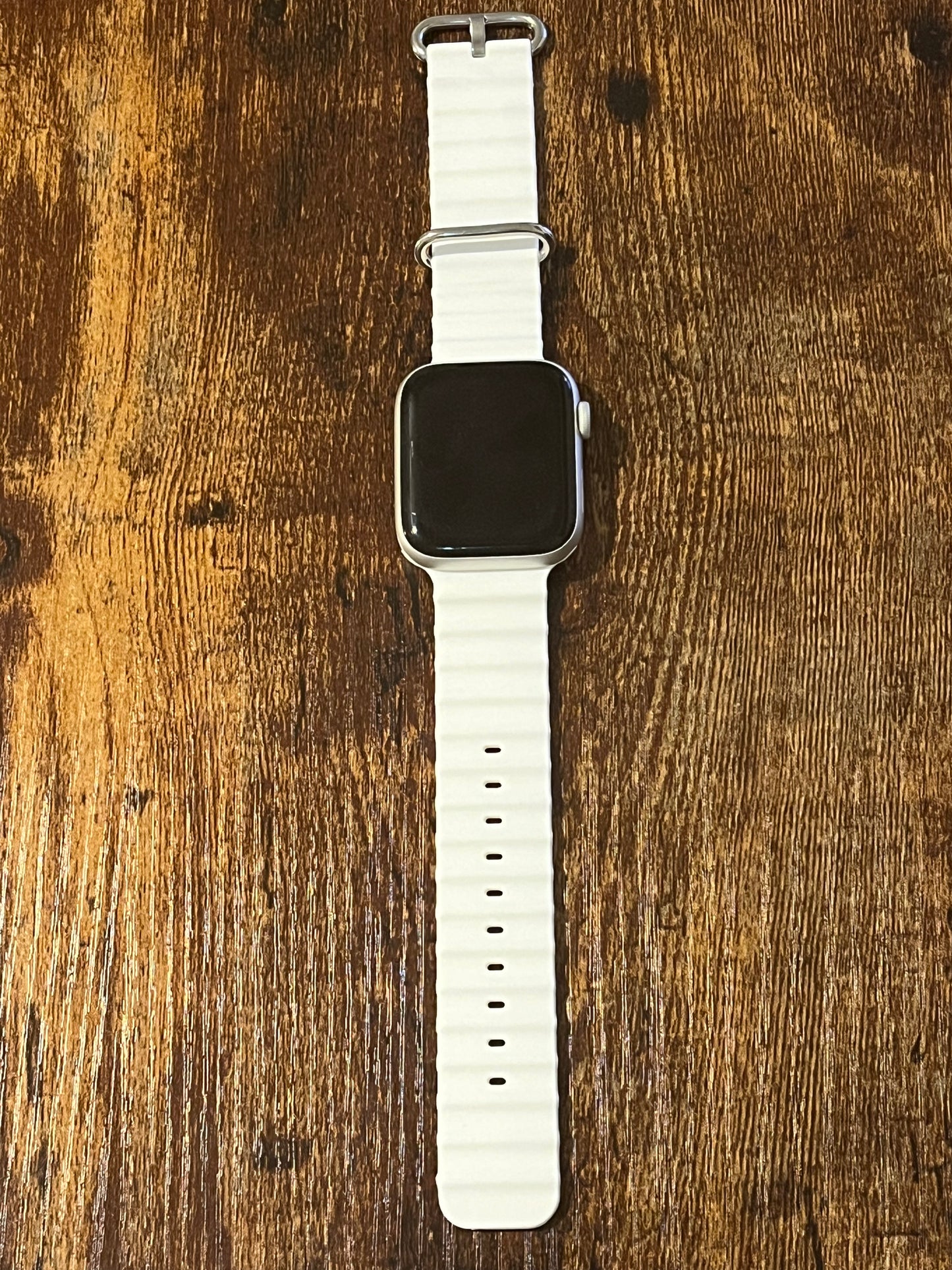 White Ripple Silicone Band