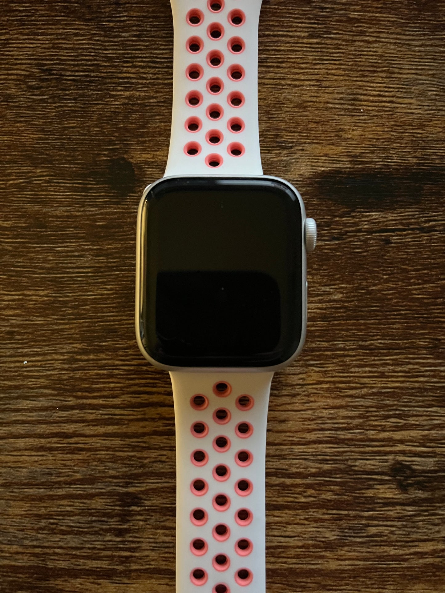 White & Pink Soft Silicone Sport Band