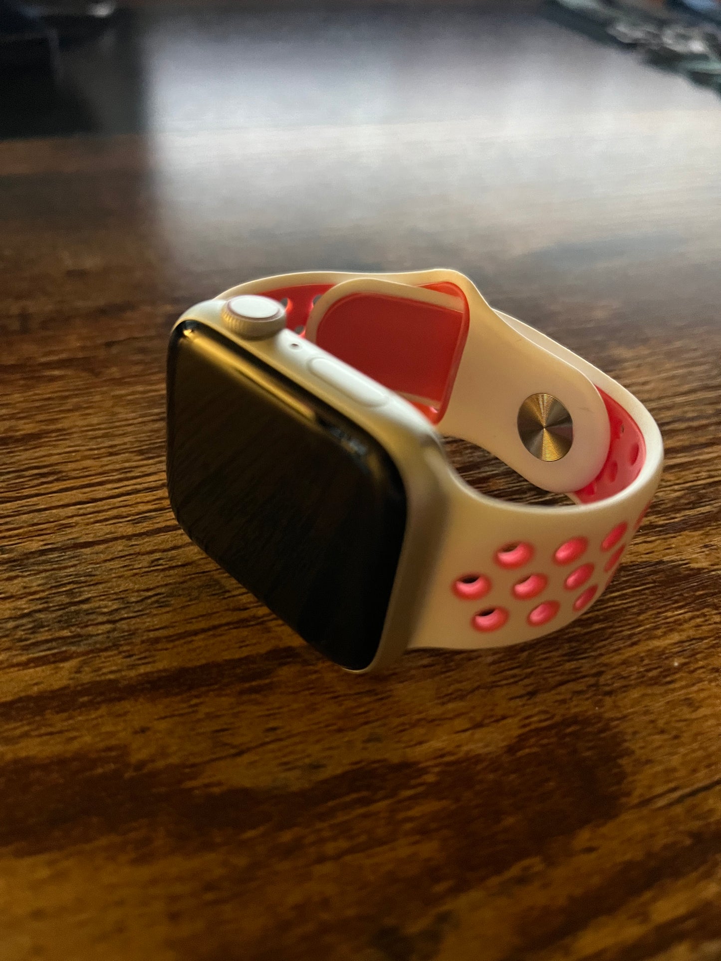 White & Pink Soft Silicone Sport Band