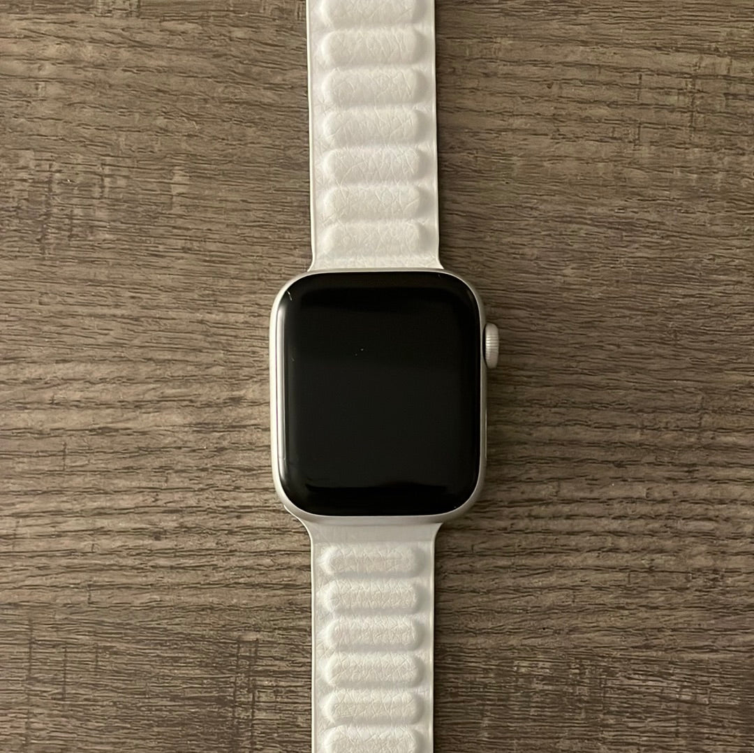 White Leather Magnetic Band
