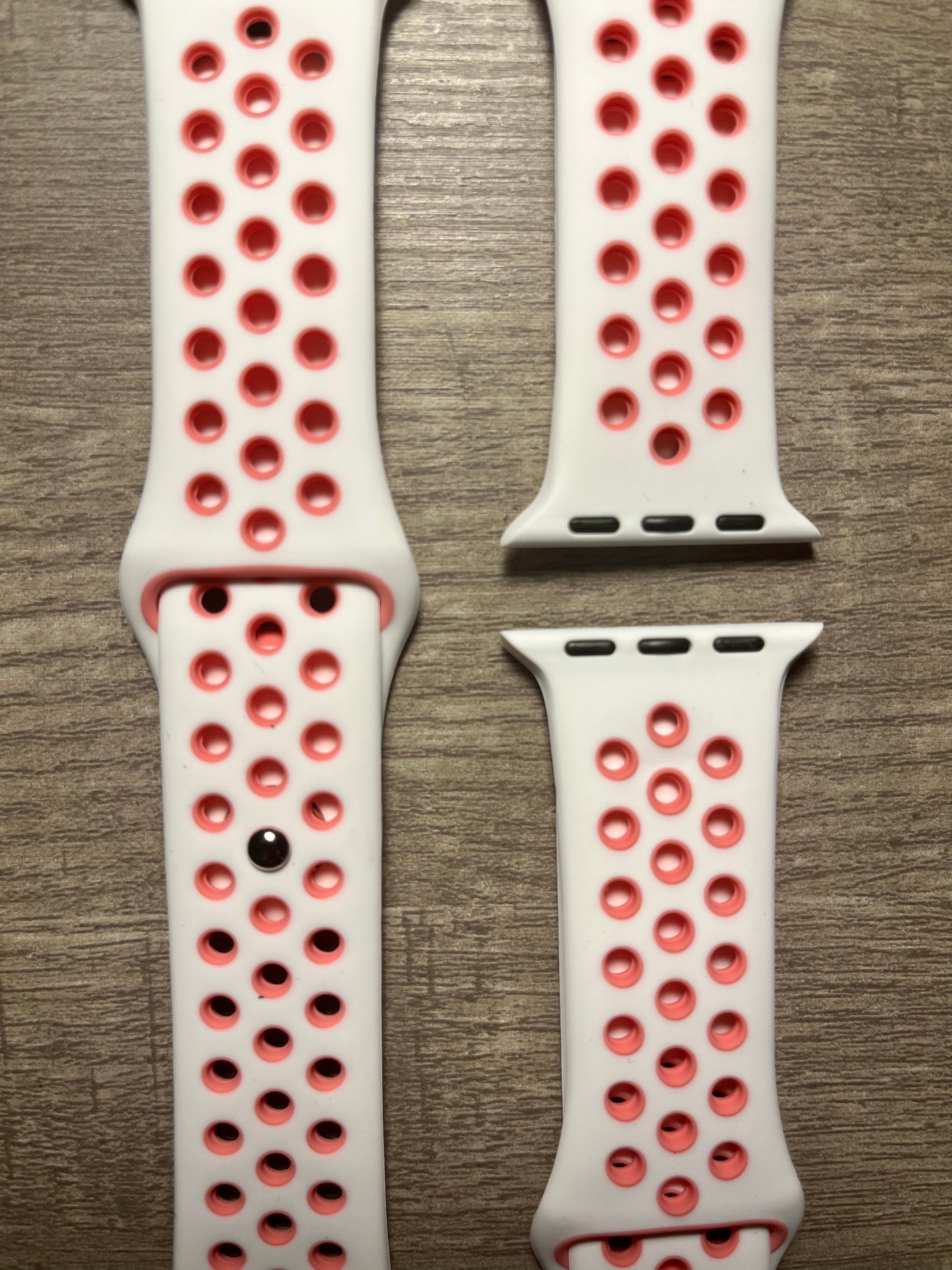 White & Pink Soft Silicone Sport Band