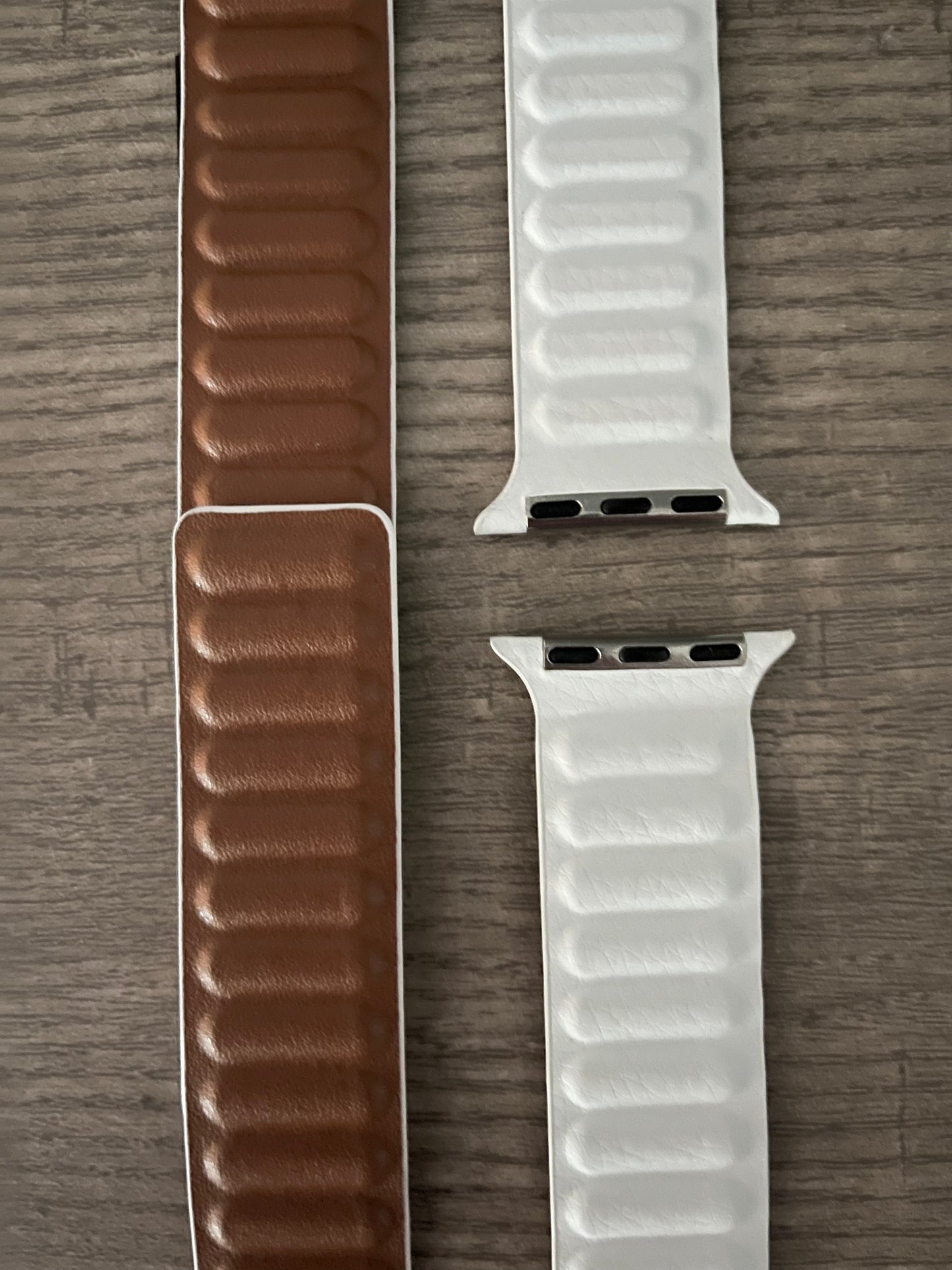White Leather Magnetic Band