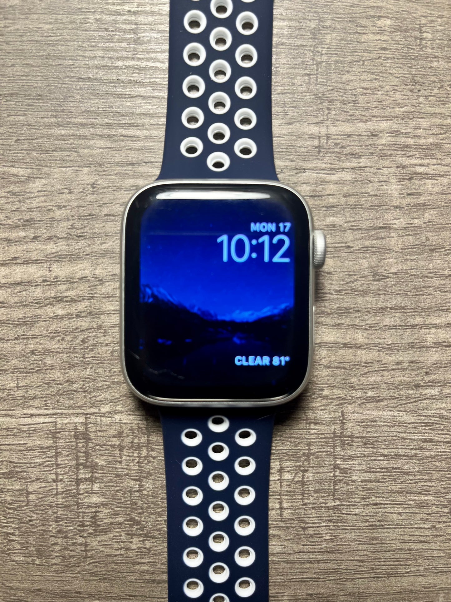 Midnight Blue & White Soft Silicone Sport Band